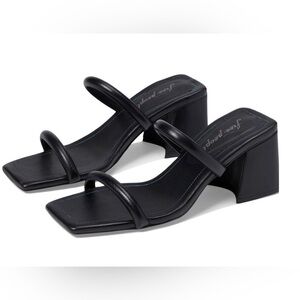 New Free People Parker Double Strap Heeled Sandal in Black Size  37.5 (US 7)